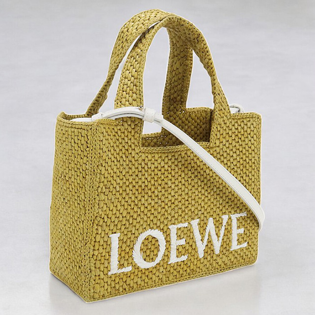 LOEWE イエロー ロゴプレート かごバッグ　スモール usdlo80330011-1a.jpg