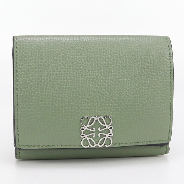 LOEWE(ロエベ) アナグラム トライフォールド ウォレット 財布 レザー LOEWE（ロエベ） 中古 三折財布 レディース ブランド アナグラム