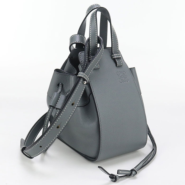 【美品】一点ものLOEWE ハンモックスモール グレージュ レザー ハンドバッグ LOEWE☆ハンモックバッグ コンパクト (ソフトグレインカーフ) (LOEWE