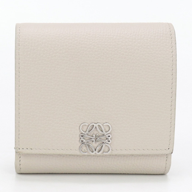ロエベ LOEWE ベージュ ホワイト 長財布 アナグラム ウォレット LOEWE（ロエベ） 中古 二折財布 レディース ブランド アナグラム