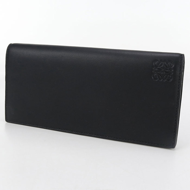 エ*ル様 【最安】ロエベ ロングホリゾンタルウォレット ブラック LOEWE（ロエベ） 中古 長財布二折 メンズ ブランド ロング