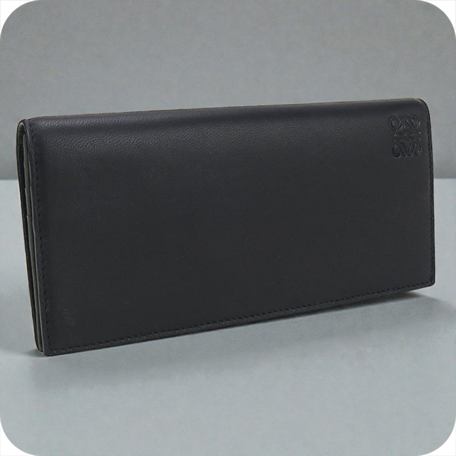 エ*ル様 【最安】ロエベ ロングホリゾンタルウォレット ブラック LOEWE（ロエベ） 中古 長財布二折 メンズ ブランド ロング