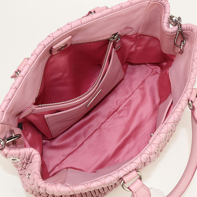 中古良品MIUMIU(OUTLET) ミュウミュウ アウトレット トートバッグ 5BA958 2WAY マテラッセ レディース ピンク miu miu（ミュウミュウ） 中古 トートバッグ レディース ブランド
