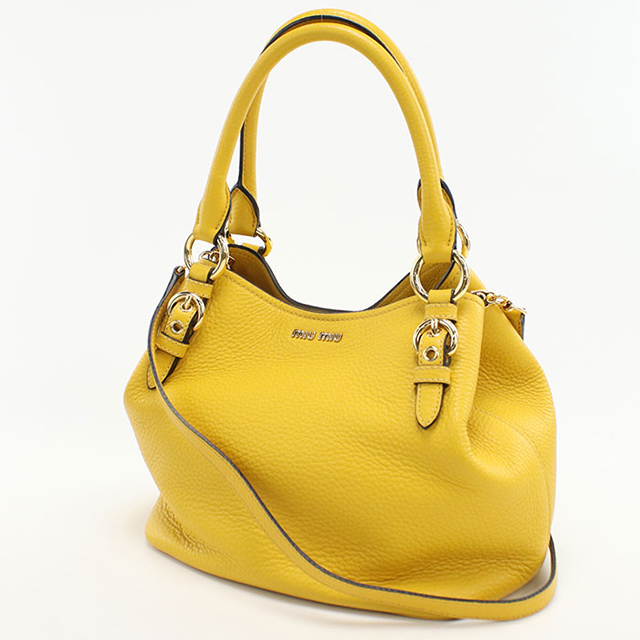 miumiu クラッチバッグ イエロー miu miu（ミュウミュウ） 中古 トートバッグ レディース ブランド