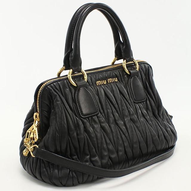 【美品】miumiu ミュウミュウ　マドラス ハンドバッグ2way 黒 miu miu（ミュウミュウ） マドラス ハンドバッグ ブラック レザー