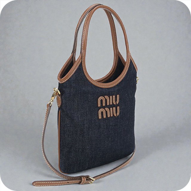miumiuミュウミュウ ネイビーリボンハンドバック　パーティーバック Miu Miu Ribbon Shoulder Bag Leather Navy Women's Used – 【公式