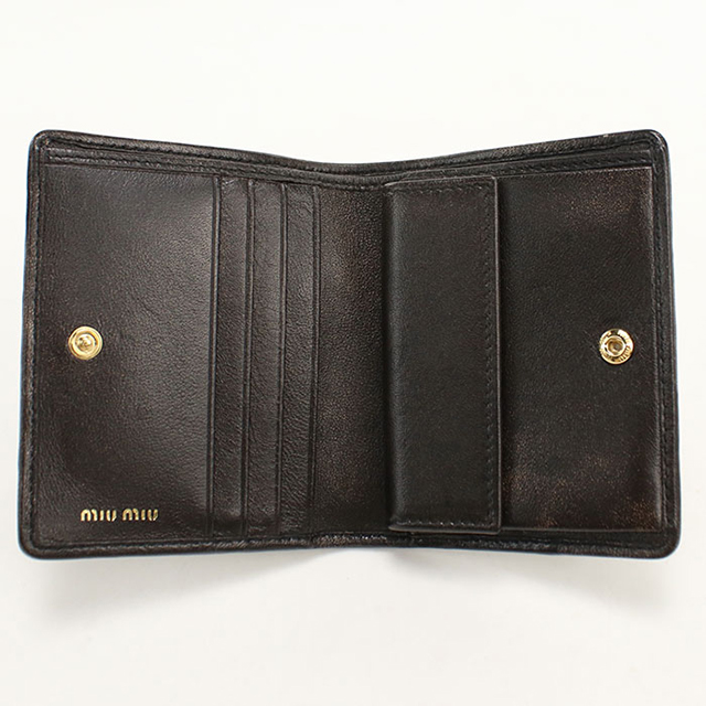 miu miu（ミュウミュウ） 中古 二つ折り財布 コンパクト レディース