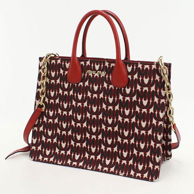 miumiu 2way トートバッグ　赤　美品 miu miu（ミュウミュウ） 中古 トートバッグ レディース ブランド