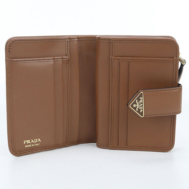 PRADA プラダ 二つ折り財布 1ML018 【中古】t-153211 PRADA（プラダ） 二つ折り財布 1ML018 2CNP レディース レザー ミニ