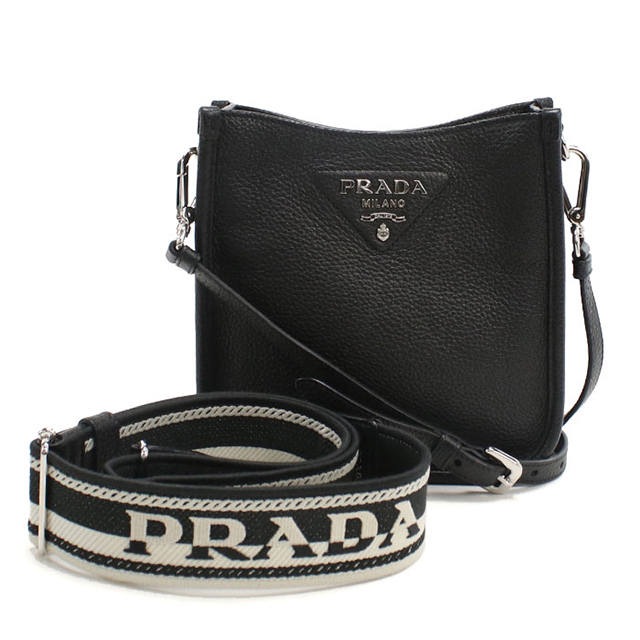 PRADA プラダ/マルチストライプショルダー/ヴィッテロダイノレザー2WAYショルダー/1BD102/ABランク/91【中古】 25SS】新作トリック付ヴィッテロダイノレザーバッグ◇プラダ◇ (PRADA