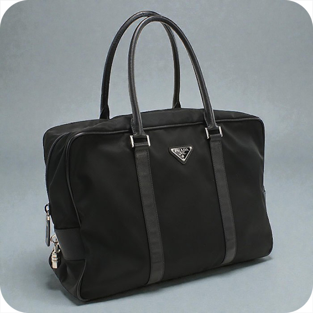 PRADA ビジネスバッグ ブリーフケース オールレザー　黒 PRADA（プラダ） 中古 ブリーフケース メンズ ブランド レザー