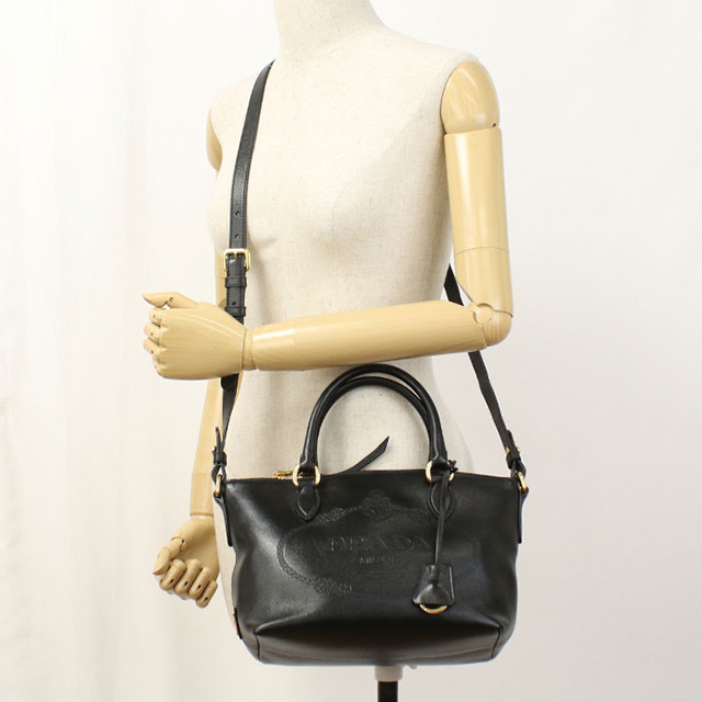 PRADA 1BA111 ジャガード 2WAYバッグ ブラック PRADA（プラダ） 中古 ハンドバッグ レディース ブランド PRADA 2WAY