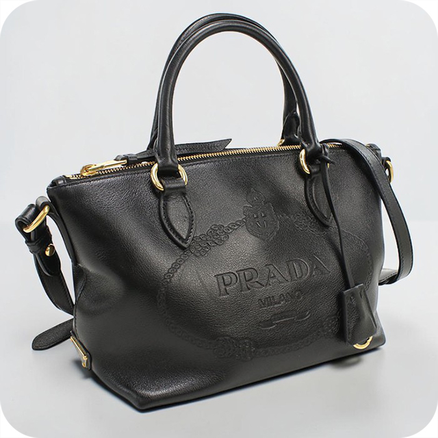 PRADA 1BA111 ジャガード 2WAYバッグ ブラック PRADA（プラダ） 中古 ハンドバッグ レディース ブランド PRADA 2WAY