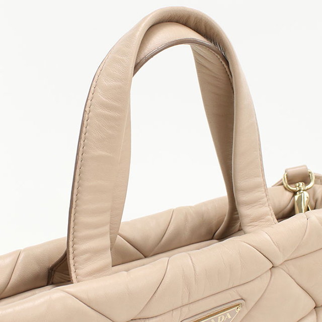PRADA ナイロン 2WAY トートバッグ ショルダー付 ベージュ系 大容量 PRADA（プラダ） 中古 トートバッグ レディース ブランド PRADA 2WAY