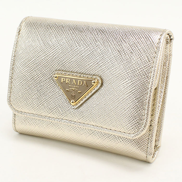 PRADA（プラダ） 中古 三つ折り財布 コンパクト 三折財布 レディース