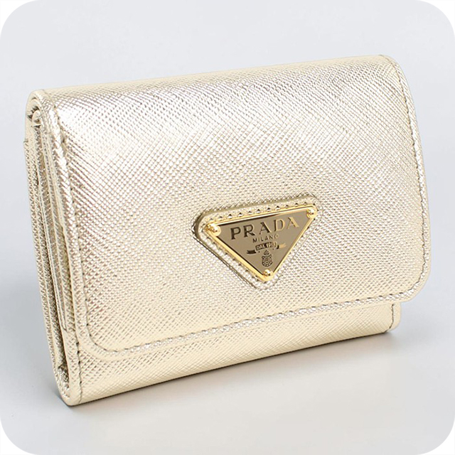 PRADA（プラダ） 中古 三つ折り財布 コンパクト 三折財布 レディース