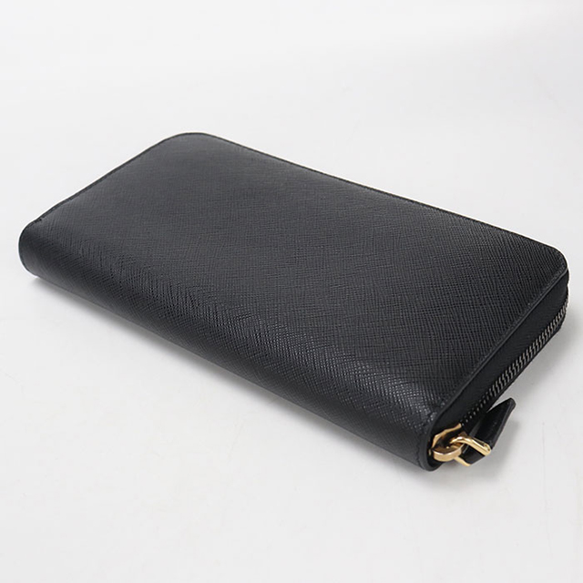プラダ ラウンドファスナー 長財布 サフィアーノ ブラック 2ML317 PRADA（プラダ） 中古 長財布 ラウンドファスナー メンズ ブランド