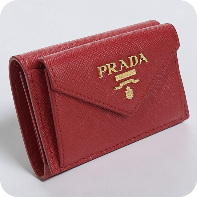 プラダ 1MH021 レザー サフィアーノ 三つ折り財布 PRADA 極美品 PRADA（プラダ） 中古 三つ折り財布 三折財布 コンパクト レディース
