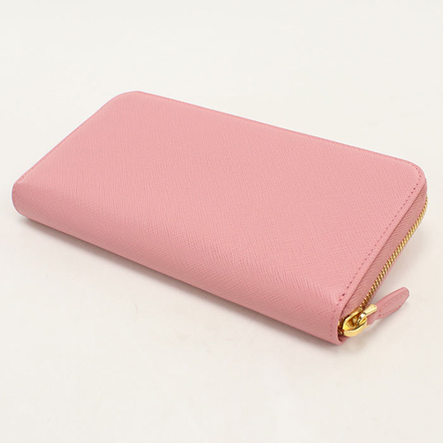 PRADA サフィアーノ ラウンドファスナー 長財布 ピンク ベージュ 箱付 PRADA（プラダ） 中古 長財布ラウンドファスナー レディース ブランド