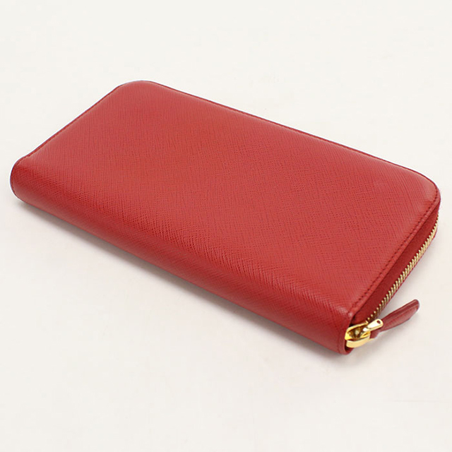 【PRADA（プラダ）】長財布 サフィアーノメタル レザー レッド 1ML506 PRADA（プラダ） 中古 長財布ラウンドファスナー レディース ブランド