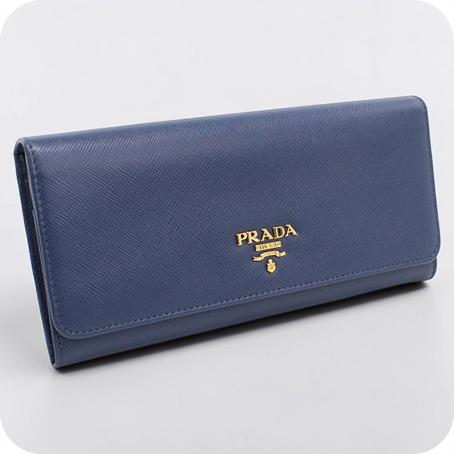 レア極美品✨️プラダ◇フィオッコフラップ長財布　サフィアーノレザーりぼんブルー usdpr119898011.jpg