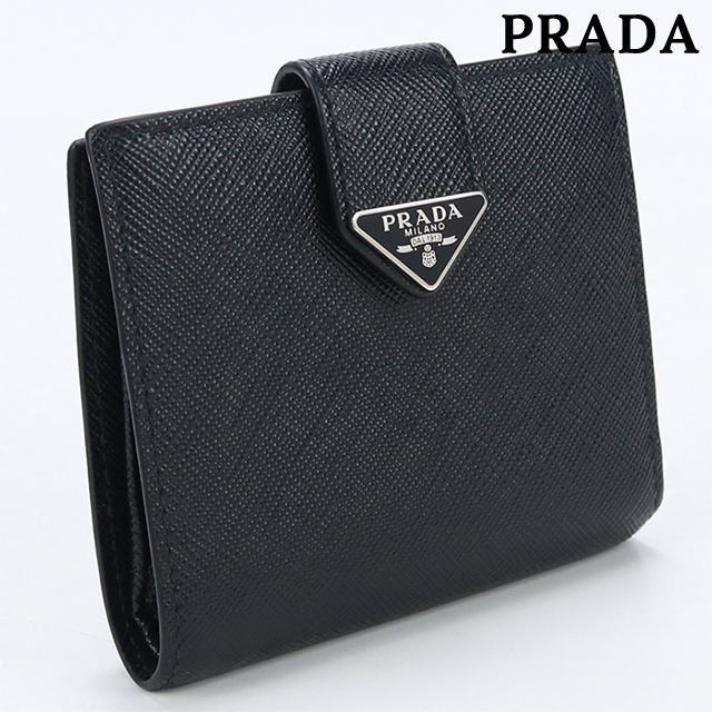 中古 プラダ 二折財布小銭入付き メンズ ブランド PRADA サフィアーノ 