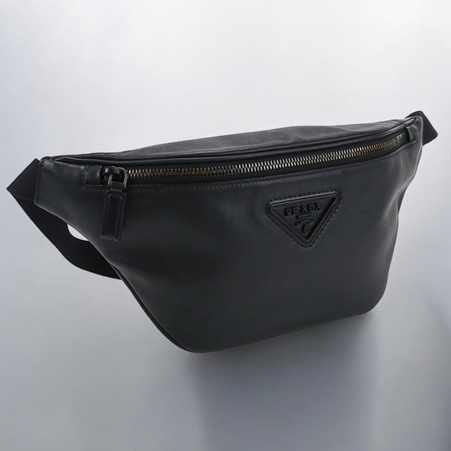 PRADA ボディバッグ ブラック PRADA プラダ Re-Nylon xサフィアーノレザー ショルダーバッグ