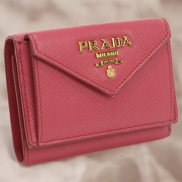 プラダPRADA 長財布サフィアーノピンクリボン財布