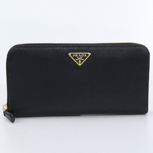 中古 プラダ ラウンドファスナー 長財布 レディース ブラック 黒 レザー 1M0506 革 usdpr82507011-1b.jpg