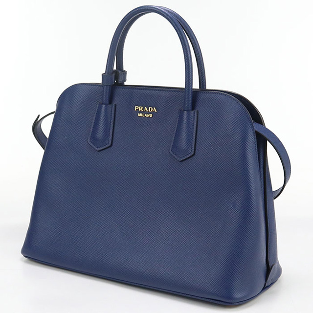プラダ ハンドバッグ ショルダーバッグ 2WAY ブルー レザー レディース PRADA 【中古】 PRADA（プラダ） 中古 ハンドバッグ レディース ブランド サフィアーノ