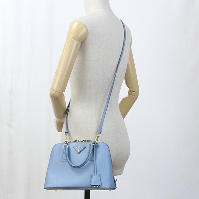 PRADA サフィアーノレザー ハンドバッグ 青 PRADA プラダ BL0838 ハンドバッグ 2WAY サフィアーノレザー