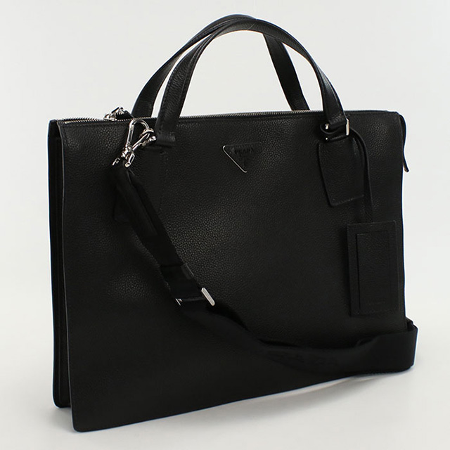PRADA プラダ　レザートートバッグ　ボストンバック PRADA プラダ レザートートバッグ ボストンバック ブラック ミディアム