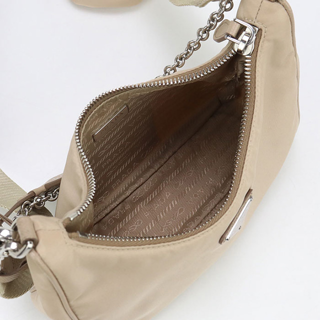 PRADA プラダ ショルダーバッグ ベージュ レディース ブランド プラダ Re-Editionショルダーバッグ ベージュ/シルバー金具 1BH204