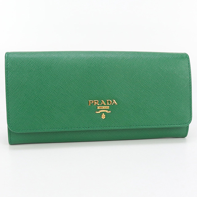 新品同様　箱付き　PRADA プラダ　三つ折り財布　サフィアーノレザー　グリーン usdpr92030011-1b.jpg