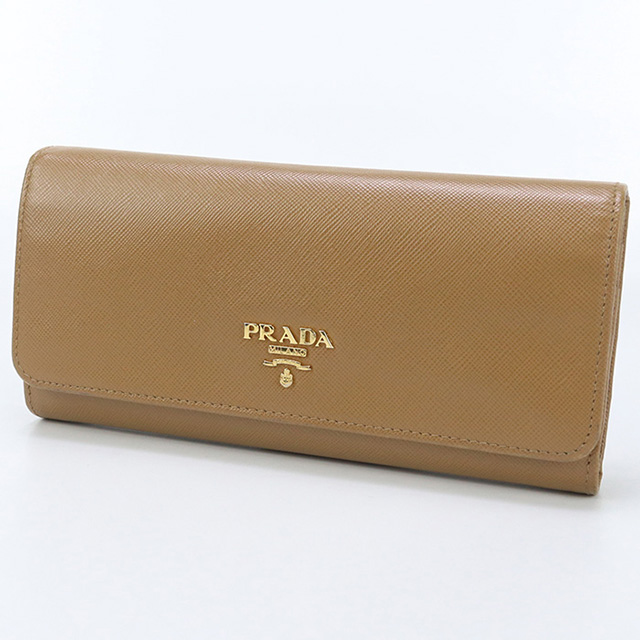 PRADA プラダ サフィアーノ ブラウン 長財布 2つ折り財布 レディース PRADA（プラダ） 中古 長財布ニ折小銭入付き レディース ブランド
