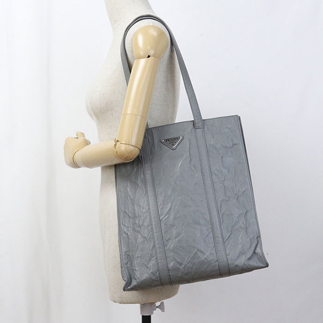 PRADA グレー レザー ハンドバッグ トートバッグ 美品 usdpr96115011.jpg