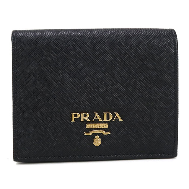 PRADA サフィアーノレザー 長財布 ブラック中古美品バイカラー PRADA（プラダ） 中古 二折財布 レディース ブランド サフィアーノ