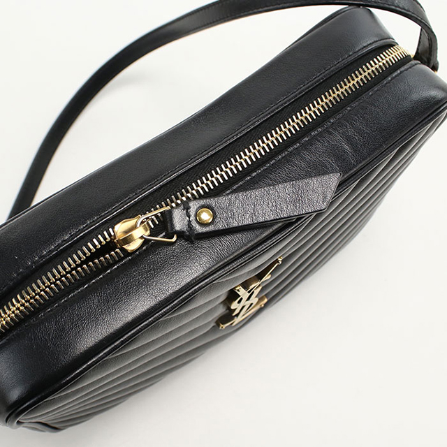 SAINT LAURENT サンローラン ルー カメラバッグ フリンジ 斜め掛けOK ミニバッグ ショルダーバッグ レザー ブラック【中古】 SAINT LAURENT 中古 サンローラン ショルダーバッグ レディース