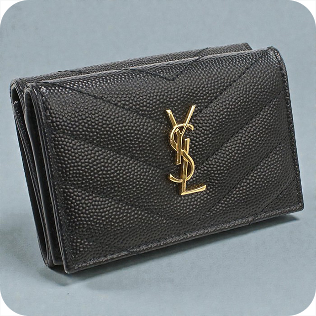 SAINT LAURENT 中古 サンローラン 三つ折り財布 レディース ブランド