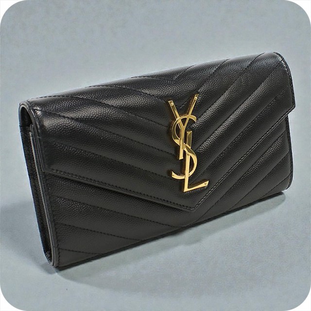 SAINT LAURENT 中古 サンローラン 長財布二折 レディース ブランド
