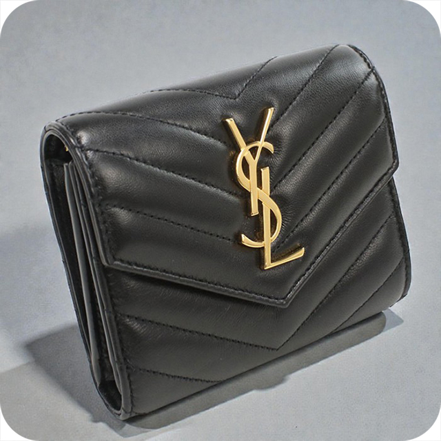 新品未使用品　箱付き　SAINT LAURENT 三つ折り財布　ロゴグラム　黒 Saint Laurent モノグラム 三つ折り財布 通販 - FARFETCH