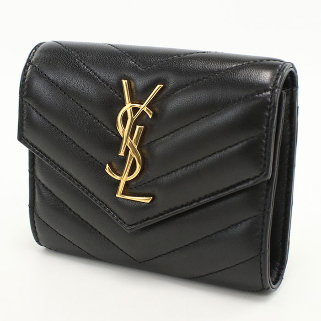 SAINT LAURENT 中古 サンローラン 三つ折り財布 レディース ブランド