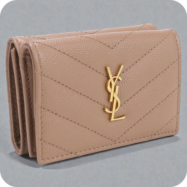 SAINT LAURENT 中古 サンローラン 三つ折り財布 レディース ブランド