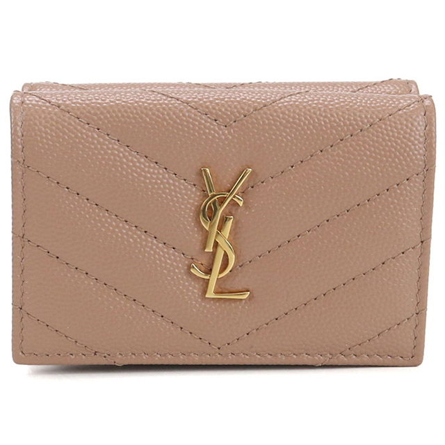 サンローラン SAINT LAURENT 三つ折りタイニーウォレット 【中古】 SAINT LAURENT 中古 サンローラン 三つ折り財布 三折財布 レディース