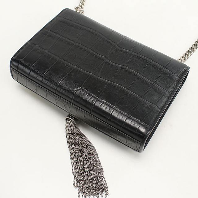  イヴサンローラン チェーンショルダーバッグ ブラック SAINT LAURENT 中古 サンローラン ショルダーバッグ レディース