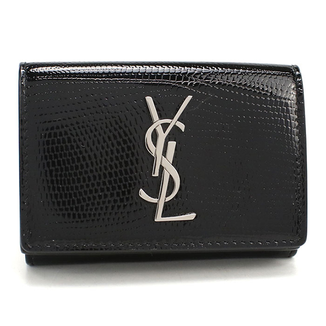 SAINT LAURENT 中古 サンローラン 三つ折り財布 コンパクト 三折財布