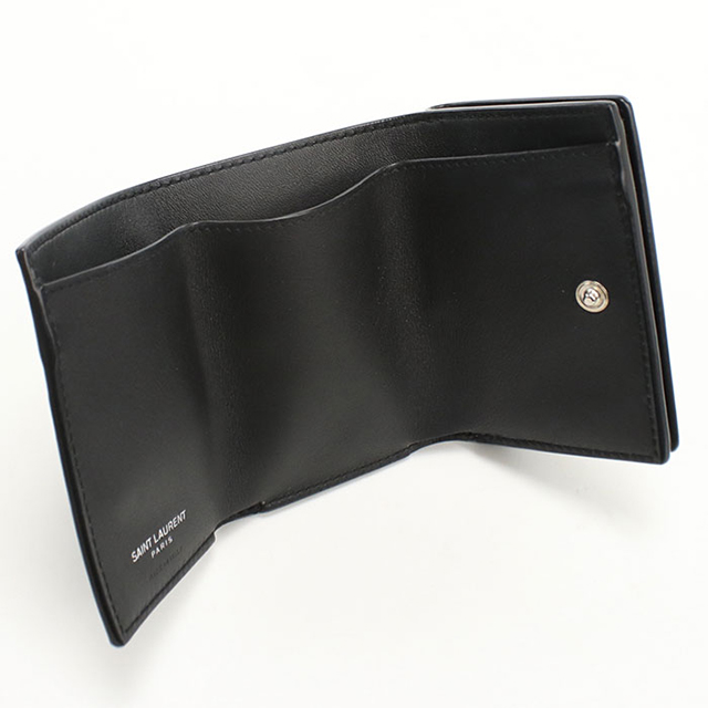 SAINT LAURENT 中古 サンローラン 三つ折り財布 コンパクト 三折財布
