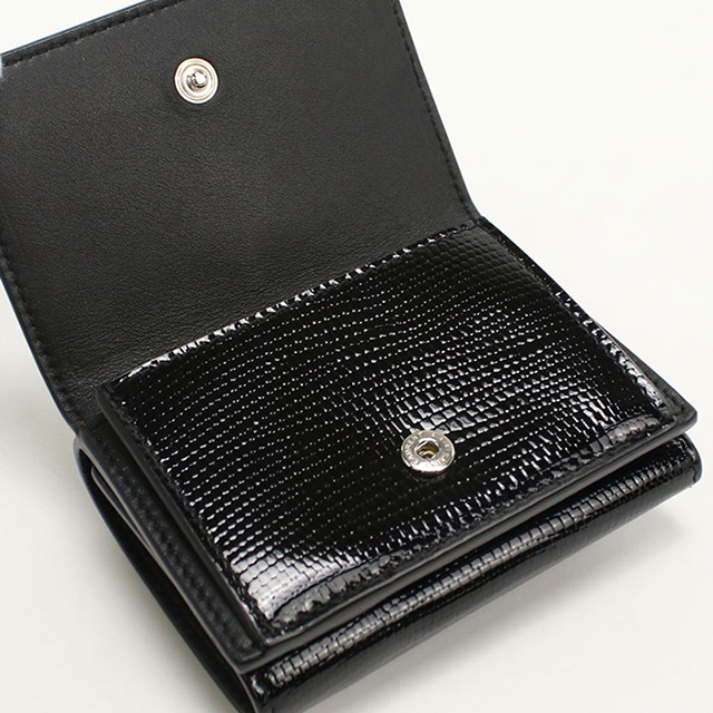 SAINT LAURENT 中古 サンローラン 三つ折り財布 コンパクト 三折財布