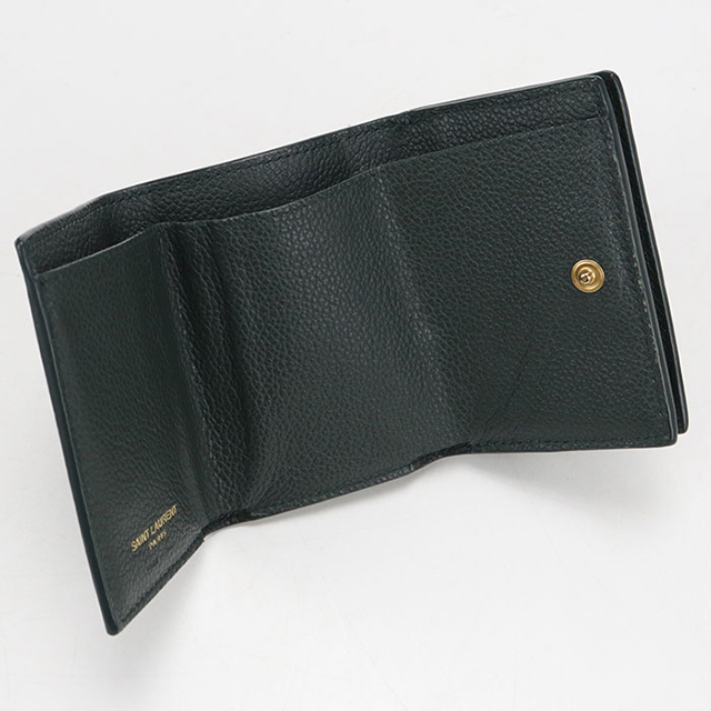 SAINT LAURENT 中古 サンローラン 三つ折り財布 コンパクト 三折財布