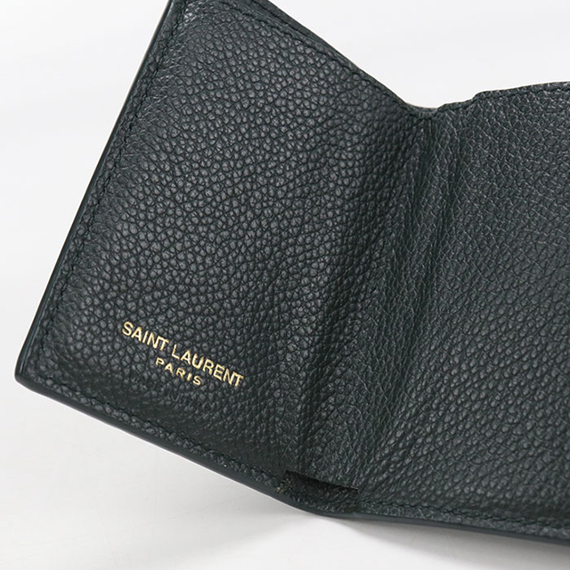 SAINT LAURENT 中古 サンローラン 三つ折り財布 コンパクト 三折財布